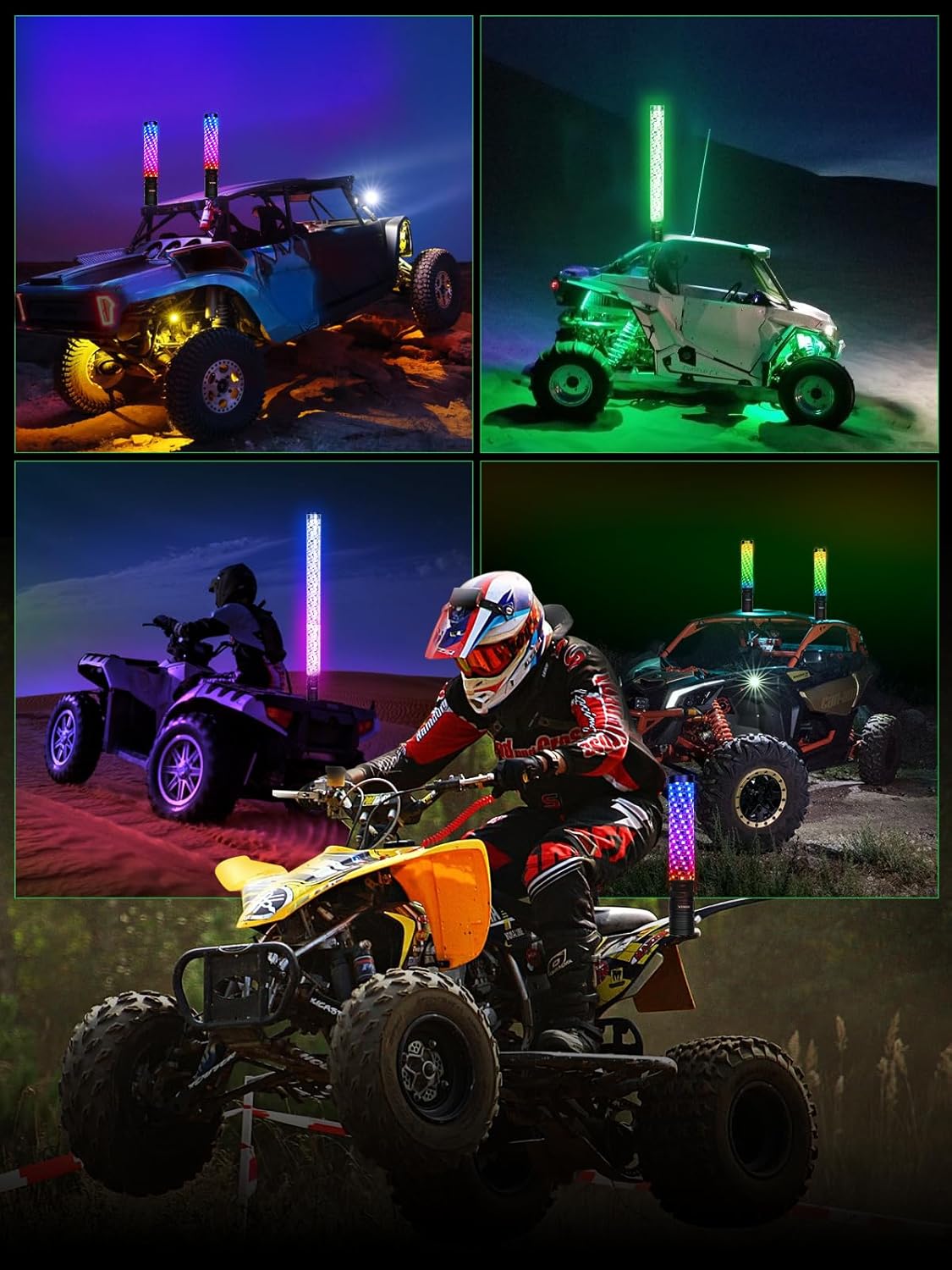 ATV için Uzaktan ve APP Kontrollü Takip Desenleri ile LED Kırbaç Işığı