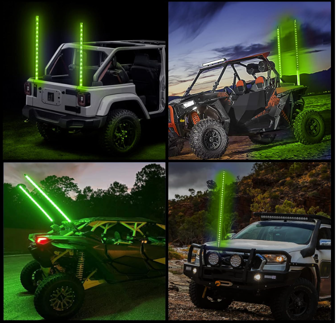 Uygulama ve Uzaktan Kumandalı LED Kırbaç Işığı, Spiral RGB Takip