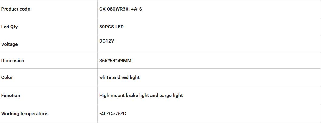 GM LED Fren Işıkları GX-080WR3014A-S