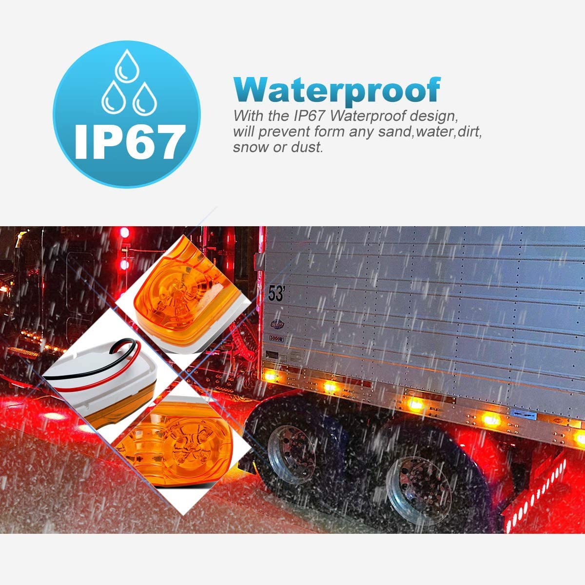 Kamyon işaret ışığı, Kamyon İşaret Işığı, Kromlu İşaret Işığı, Krom İşaret Işığı LED, krom Led Ara&ccedil; Kamyon Ampulleri ile işaretleyici ışık, su ge&ccedil;irmez led &ccedil;alışma lambası, kare su ge&ccedil;irmez led &ccedil;alışma lambası, mavi renkli i&ccedil; led araba ampul&uuml;, 3/4 in&ccedil; LED Yan işaret lambası