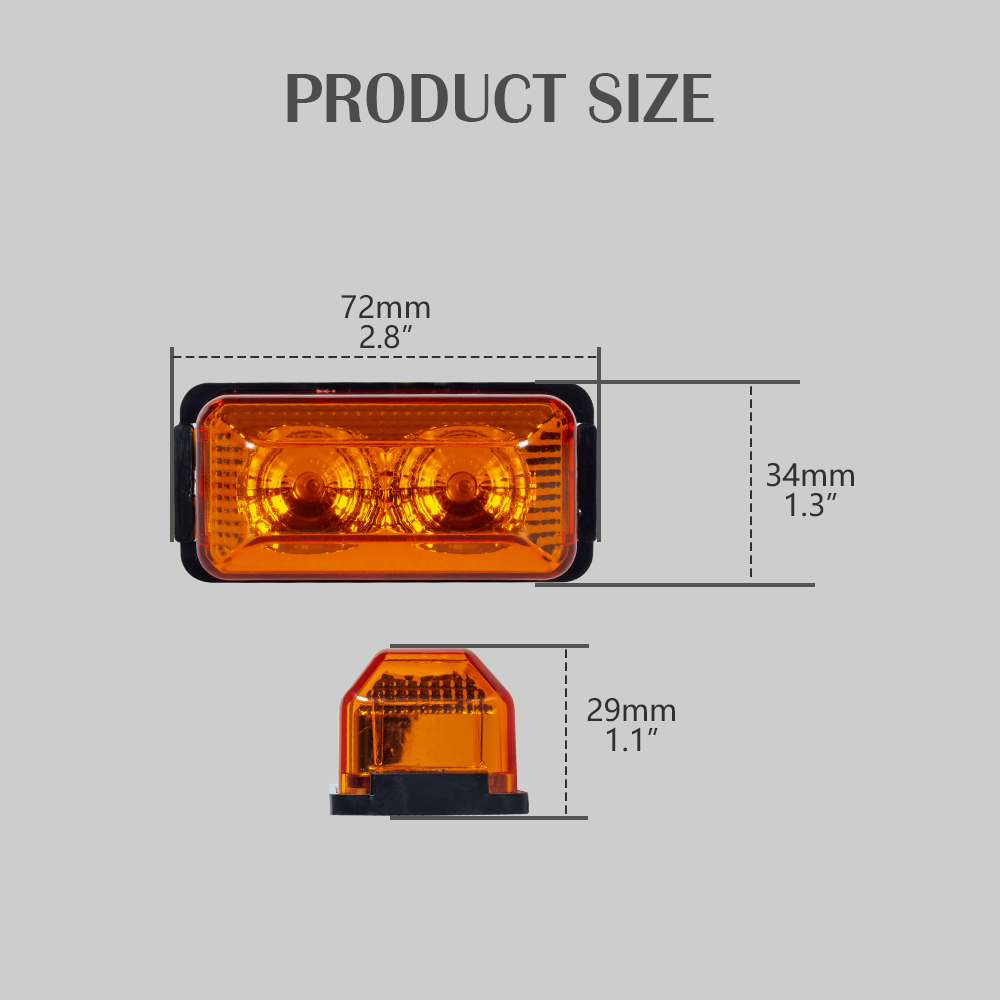 Araç için Amber Mini LED yan işaret ışığı ışığı