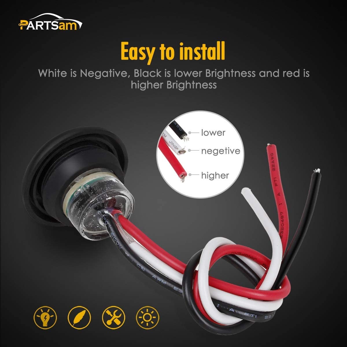 kare su ge&ccedil;irmez led &ccedil;alışma lambası, Sıcak Satış LED yan Işık, 12V LED Yan sinyal lambası, kamyon i&ccedil;in LED Yan sinyal lambası, 3/4 in&ccedil; LED Yan sinyal lambası