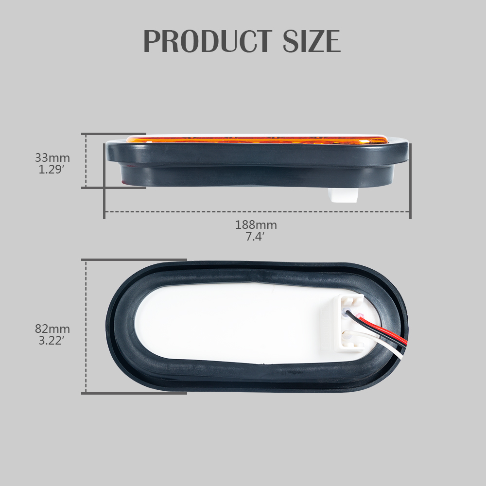 6 inç oval su geçirmez LED kuyruk ışığı römork için
