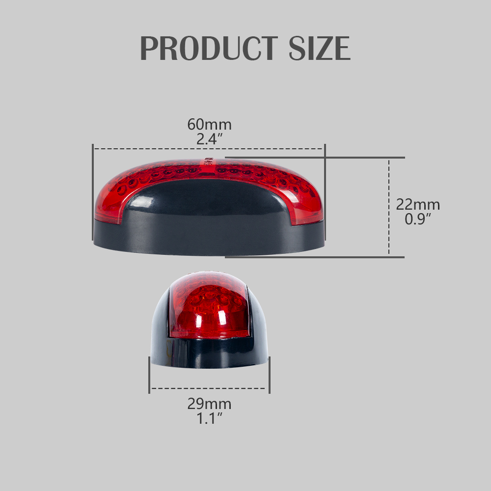 Kırmızı oval yüzey montajı LED işaretleyici yan ışık