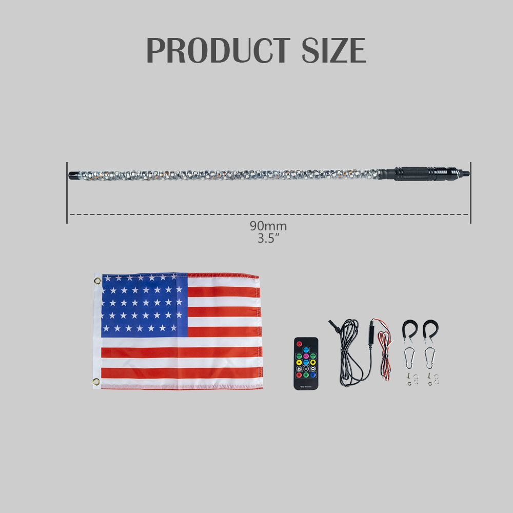 180pcs smd5050 LED'ler 5ft kırba&ccedil; ışıkları, uygulama ve uzaktan kumanda ile LED kırba&ccedil; ışığı, spiral rgb ışıklı anten kam&ccedil;ıları, UTV ATV RZR SXS Can-Am Dune Buggy offroad kamyonu (5)