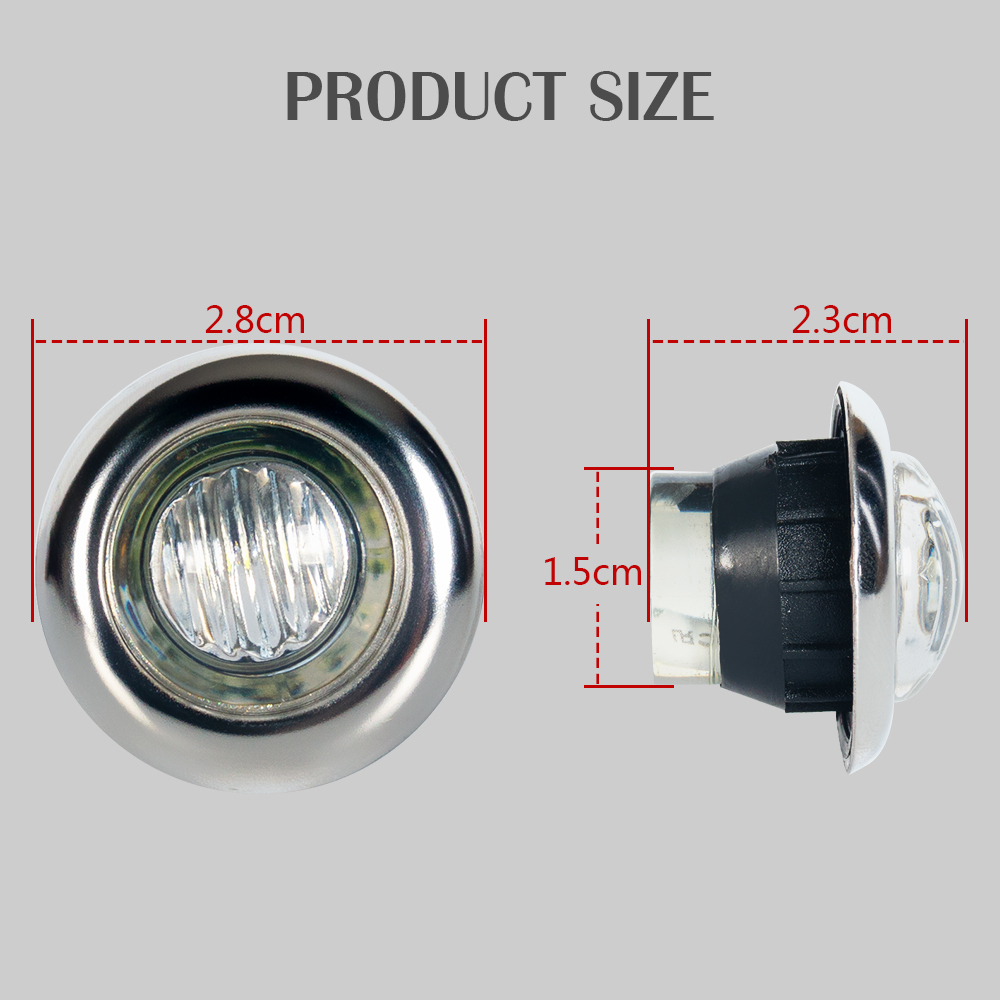 3/4 inç LED yan işaret ışıkları çamurluk işaretleyici lambası LED araba ışıkları