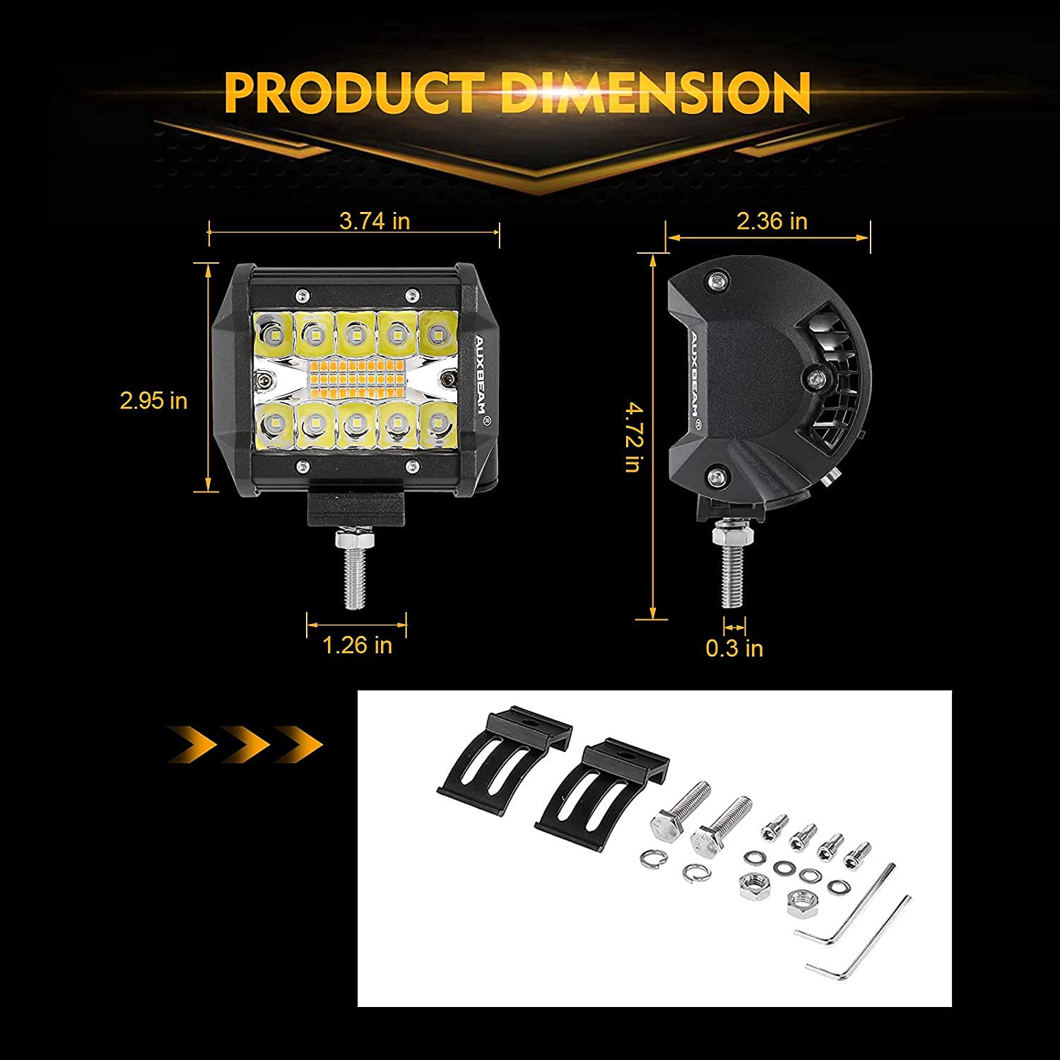 LED 4 inç kare 120W iş ışığı 