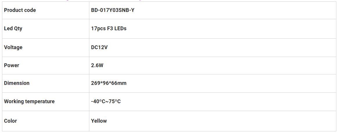Kamyon Işıkları BD-017Y03SNB-Y