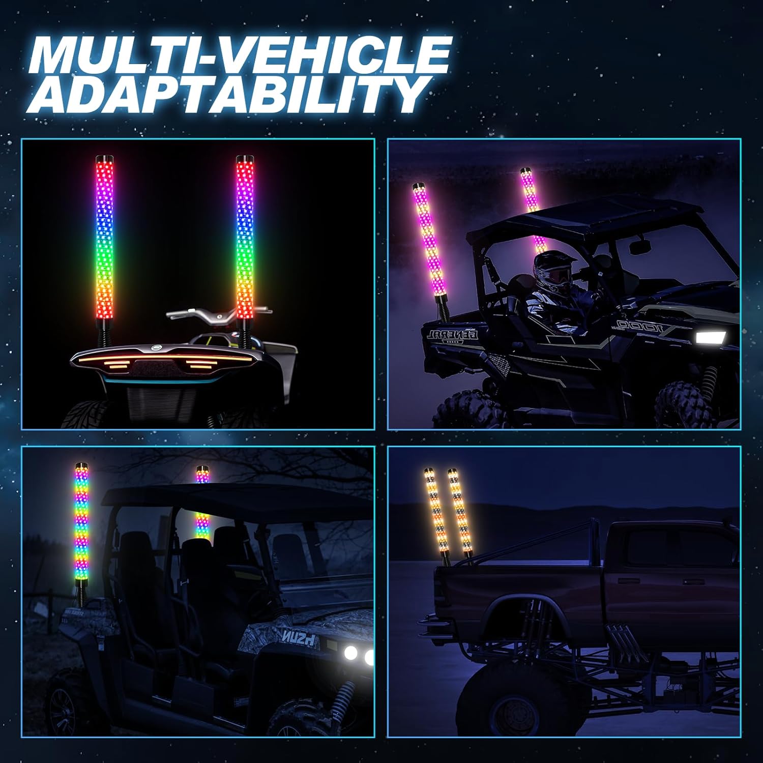 ATV için Uzaktan ve APP Kontrollü Takip Desenleri ile LED Kırbaç Işığı