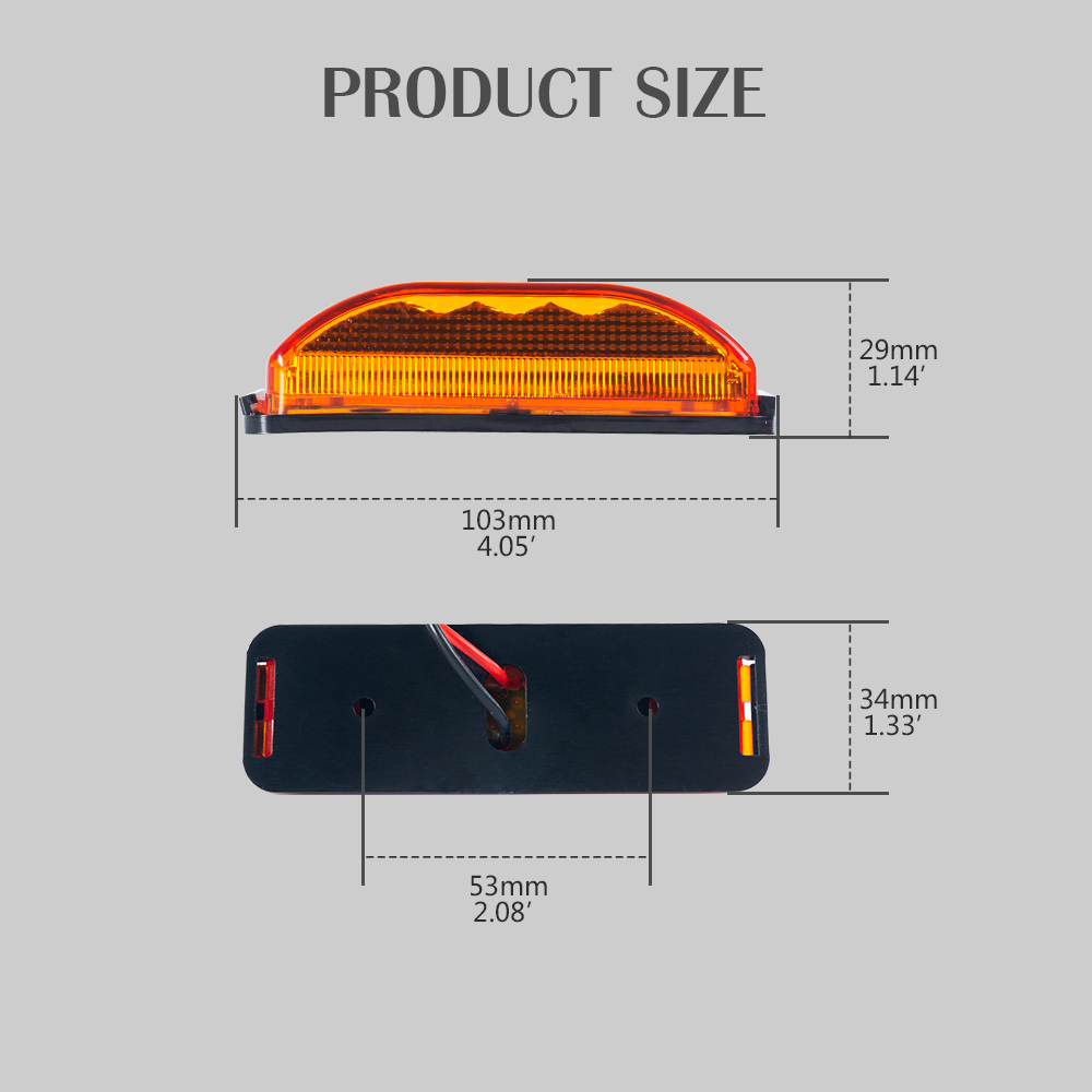 Otomobiller için Otomotiv Amber Led Yan İşaret Işığı