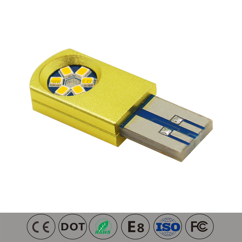T10 USB LED sarı LED araba iç ampulü